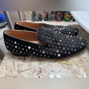 Saks Fifth Avenue Black Men's Size 13 M Silvio Studded Loafers Shoes